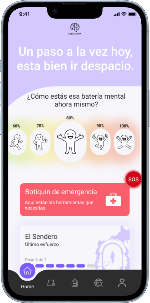 Captura de la app Temotiva